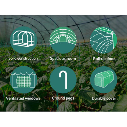 Green Fingers Greenhouse 3x2x2M Walk in Green House Tunnel Plant Garden Shed Dome-Home &amp; Garden &gt; Greenhouses &gt; Greenhouses &amp; Accessories-PEROZ Accessories