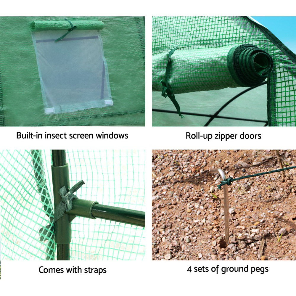 Green Fingers Greenhouse 3x2x2M Walk in Green House Tunnel Plant Garden Shed Dome-Home &amp; Garden &gt; Greenhouses &gt; Greenhouses &amp; Accessories-PEROZ Accessories