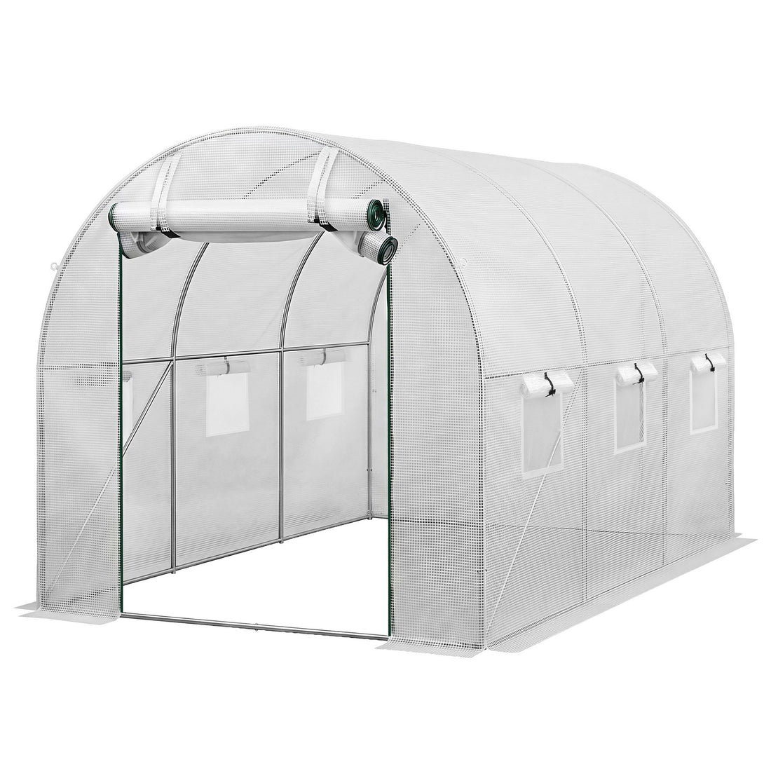 Green Fingers Greenhouse 3x2x2M Walk in Green House White-Home &amp; Garden > Greenhouses > Greenhouses &amp; Accessories-PEROZ Accessories