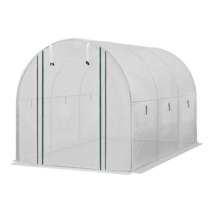 Green Fingers Greenhouse 3x2x2M Walk in Green House White-Home &amp; Garden > Greenhouses > Greenhouses &amp; Accessories-PEROZ Accessories