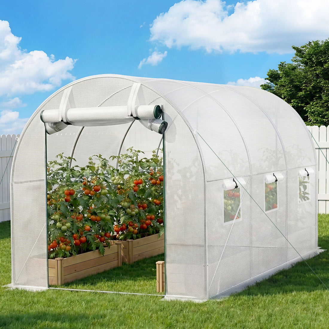 Green Fingers Greenhouse 3x2x2M Walk in Green House White-Home &amp; Garden > Greenhouses > Greenhouses &amp; Accessories-PEROZ Accessories