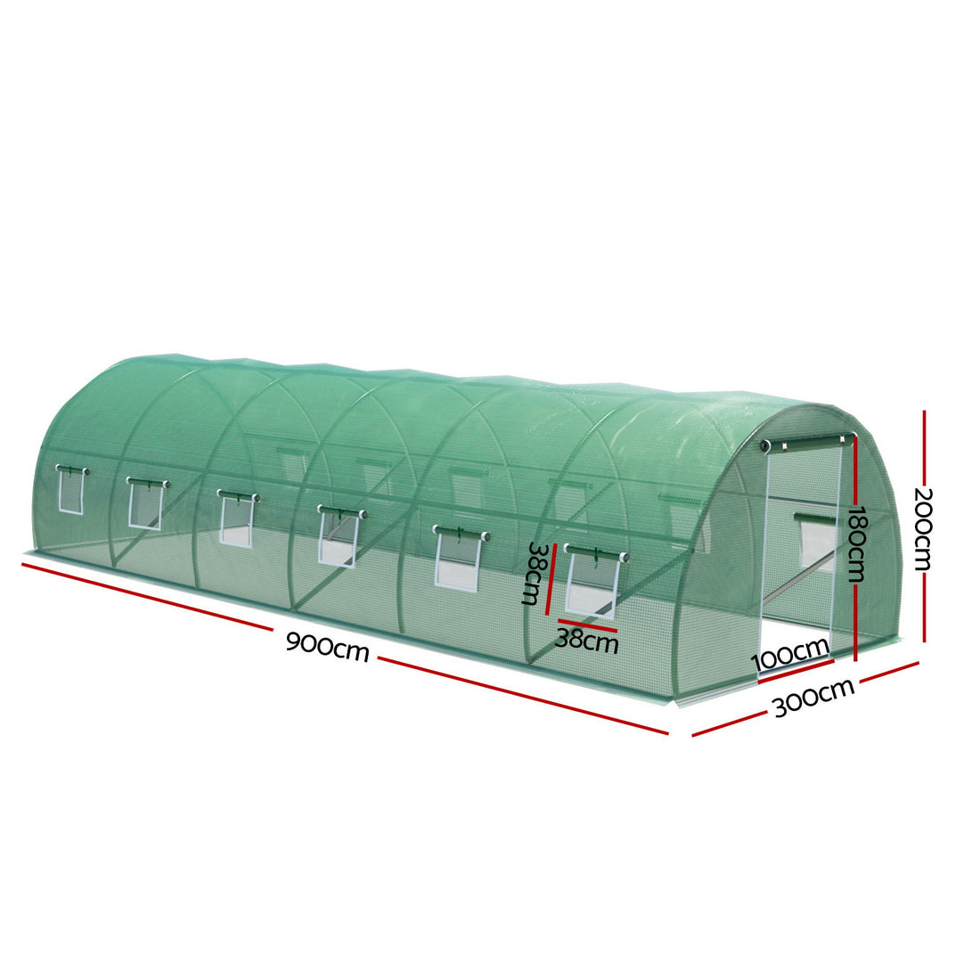 Green Fingers Greenhouse 9x3x2M Walk in Green House Tunnel Plant Garden Shed Dome-Home &amp; Garden &gt; Green Houses-PEROZ Accessories
