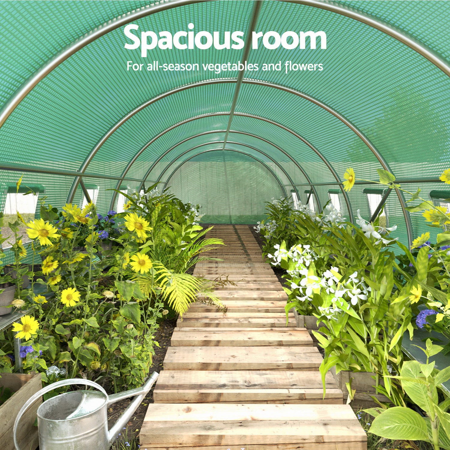 Green Fingers Greenhouse 9x3x2M Walk in Green House Tunnel Plant Garden Shed Dome-Home &amp; Garden &gt; Green Houses-PEROZ Accessories