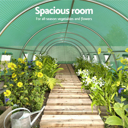 Green Fingers Greenhouse 9x3x2M Walk in Green House Tunnel Plant Garden Shed Dome-Home &amp; Garden &gt; Green Houses-PEROZ Accessories