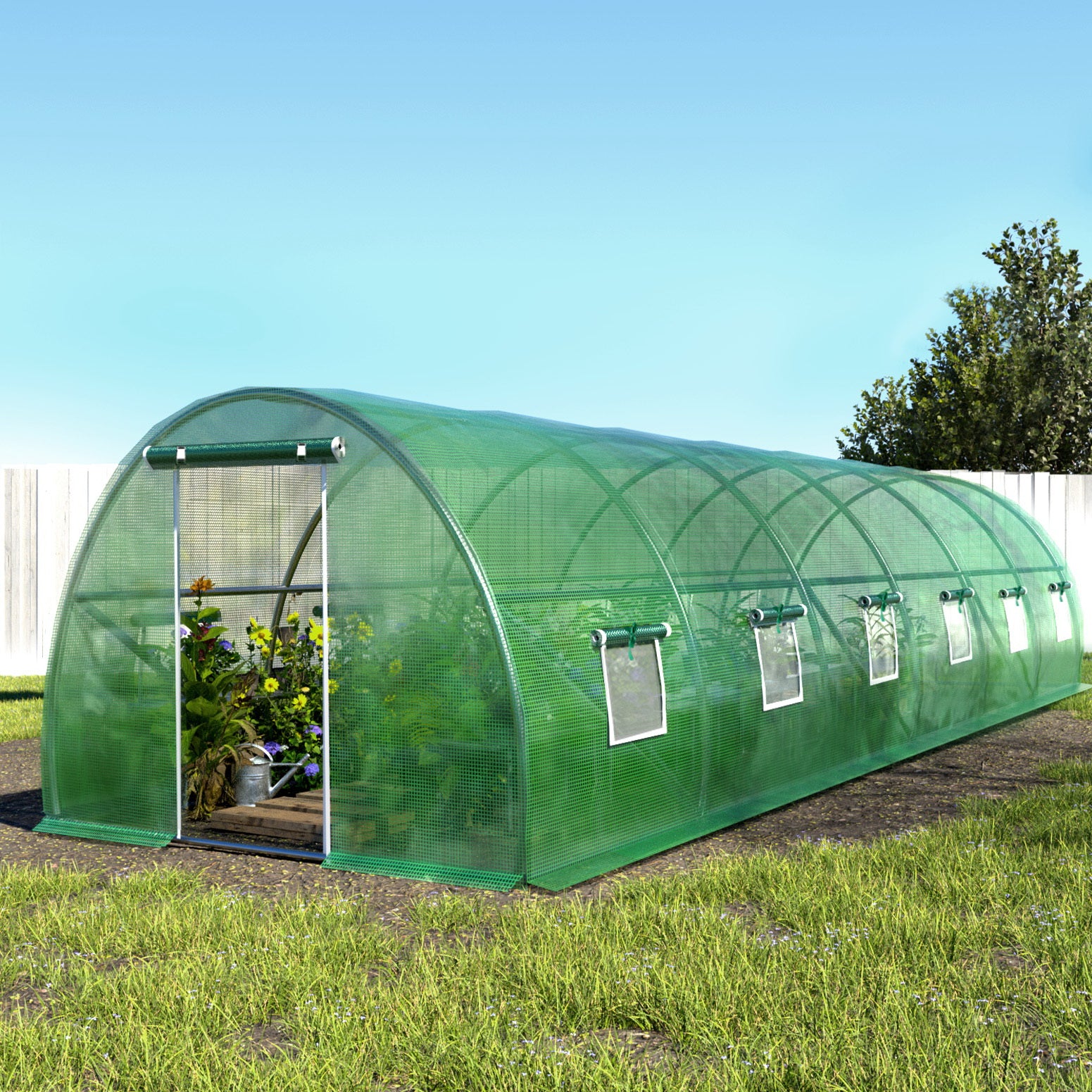 Green Fingers Greenhouse 9x3x2M Walk in Green House Tunnel Plant Garden Shed Dome-Home &amp; Garden &gt; Green Houses-PEROZ Accessories
