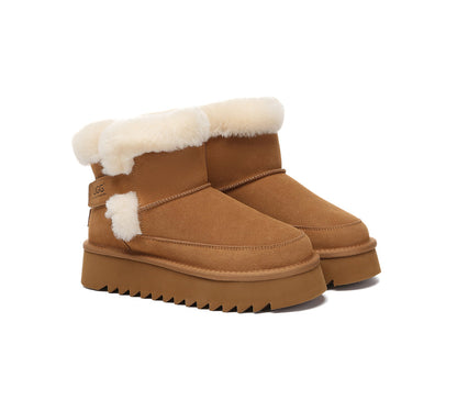 AUSTRALIAN SHEPHERD  UGG Boots Sheepskin Wool Shearling Platform Bynnie