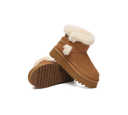 AUSTRALIAN SHEPHERD  UGG Boots Sheepskin Wool Shearling Platform Bynnie