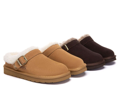 AUSTRALIAN SHEPHERD® UGG Slippers Sheepskin Wool Adjustable Strap Ankle Trim Pulsey-PEROZ Accessories