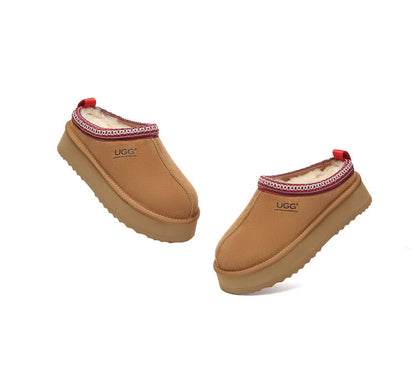 AUSTRALIAN SHEPHERD  UGG Slippers Sheepskin Wool Ankle Platform Tazzy Tay