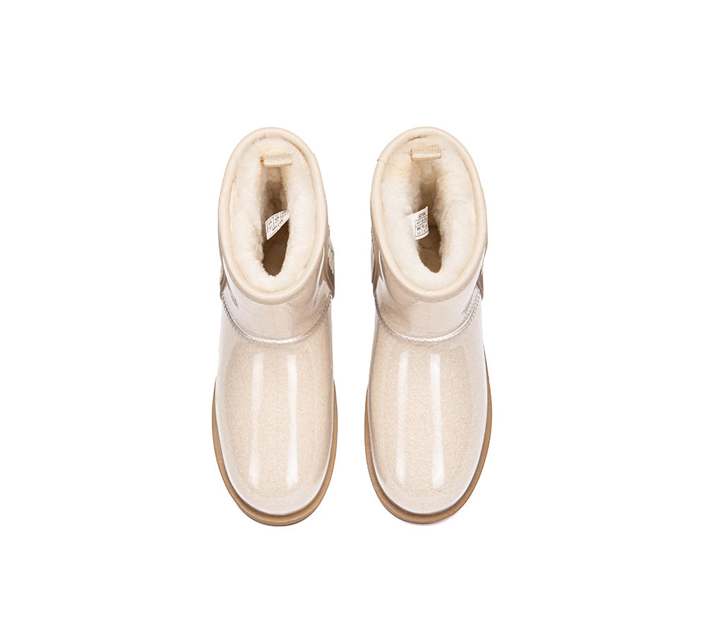AUSTRALIAN SHEPHERD  UGG Boots Women Clear Waterproof Shearling Coated Neo