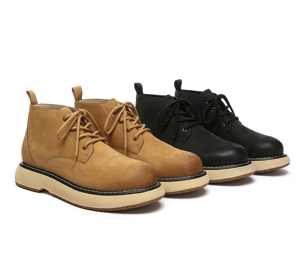 EVERAU® Men Boots Leather Lace Up Casual Shoes Kaarlo-PEROZ Accessories