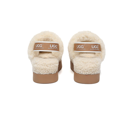 AUSTRALIAN SHEPHERD  UGG Women Double Strap Slingback Platform Fluffy Slides Lyam
