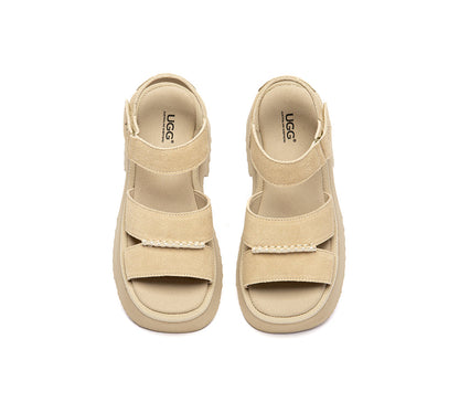 AUSTRALIAN SHEPHERD  Women Adjustable Strap Slingback Chunky Platform Sandals Eive