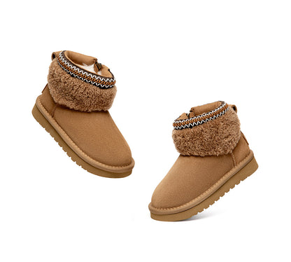 AUSTRALIAN SHEPHERD UGG Boots Kids Sheepskin Wool Collar Brunel-UGG Boots-PEROZ Accessories