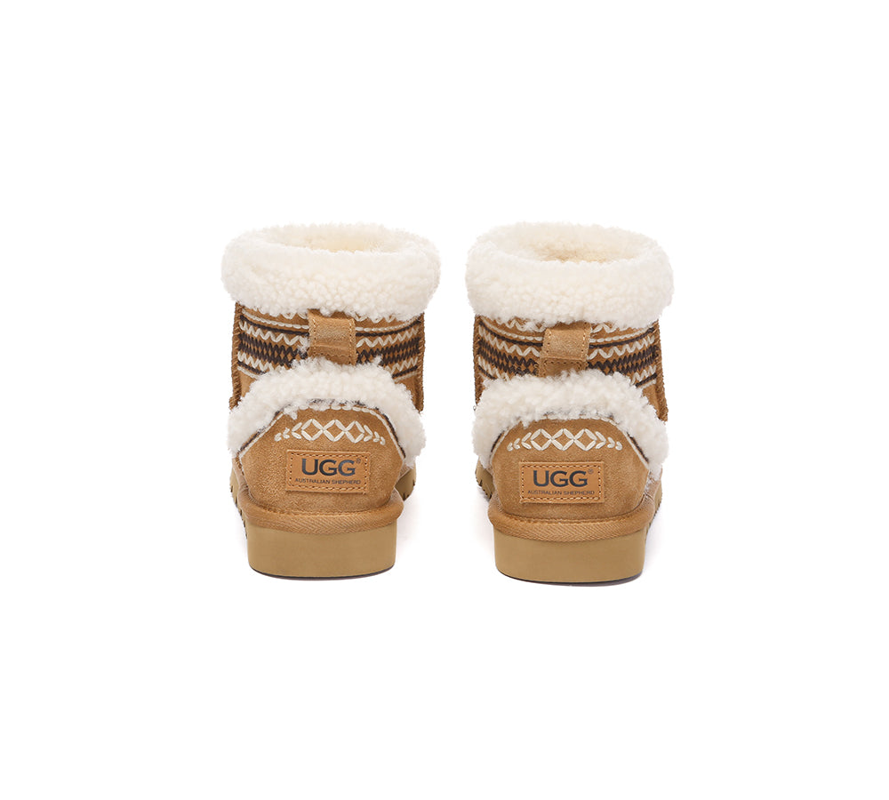 AUSTRALIAN SHEPHERD  UGG Boots Sheepskin Wool Shearling Knitted Mini Ferlat