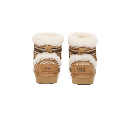 AUSTRALIAN SHEPHERD  UGG Boots Sheepskin Wool Shearling Knitted Mini Ferlat