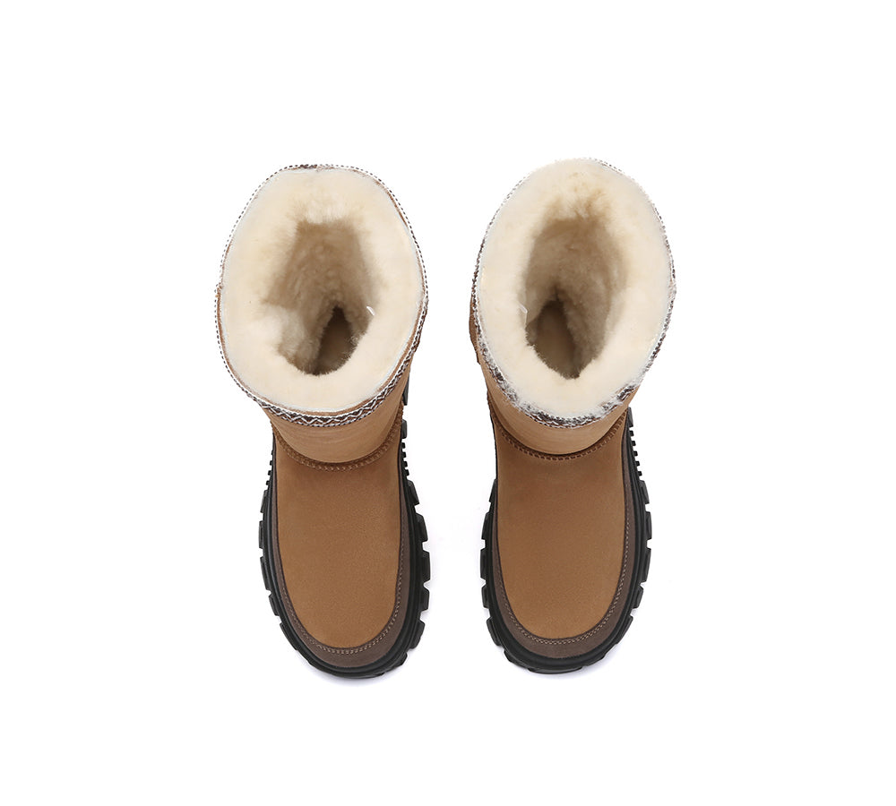 AUSTRALIAN SHEPHERD  UGG Boots Sheepskin Wool Chunky Platform Tall Glacelle