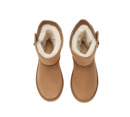 AUSTRALIAN SHEPHERD  UGG Boots Sheepskin Wool Buckle Mid Calf Winza