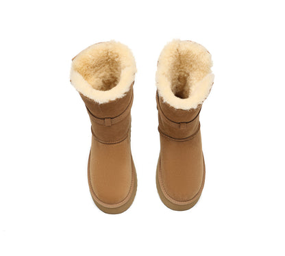 UGG EVERAU® 3-Way Style UGG Boots Women Sheepskin Wool Platform Short Valerie-PEROZ Accessories