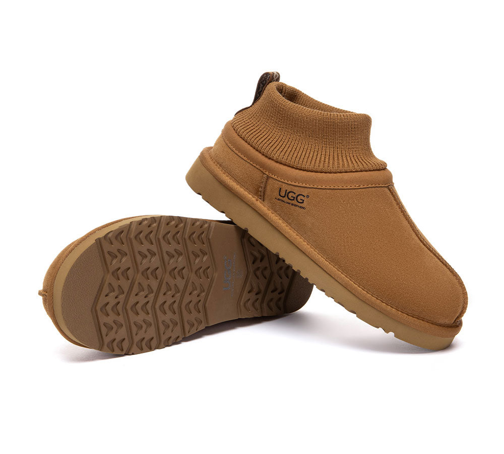 AUSTRALIAN SHEPHERD  UGG Boots Sheepskin Wool Stretchy Ankle Margaret