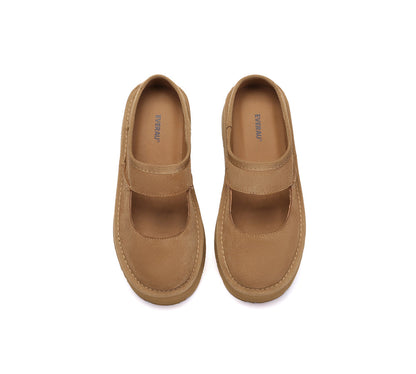 EVERAU  Women Leather Mary Jane Platform Sandals Moana