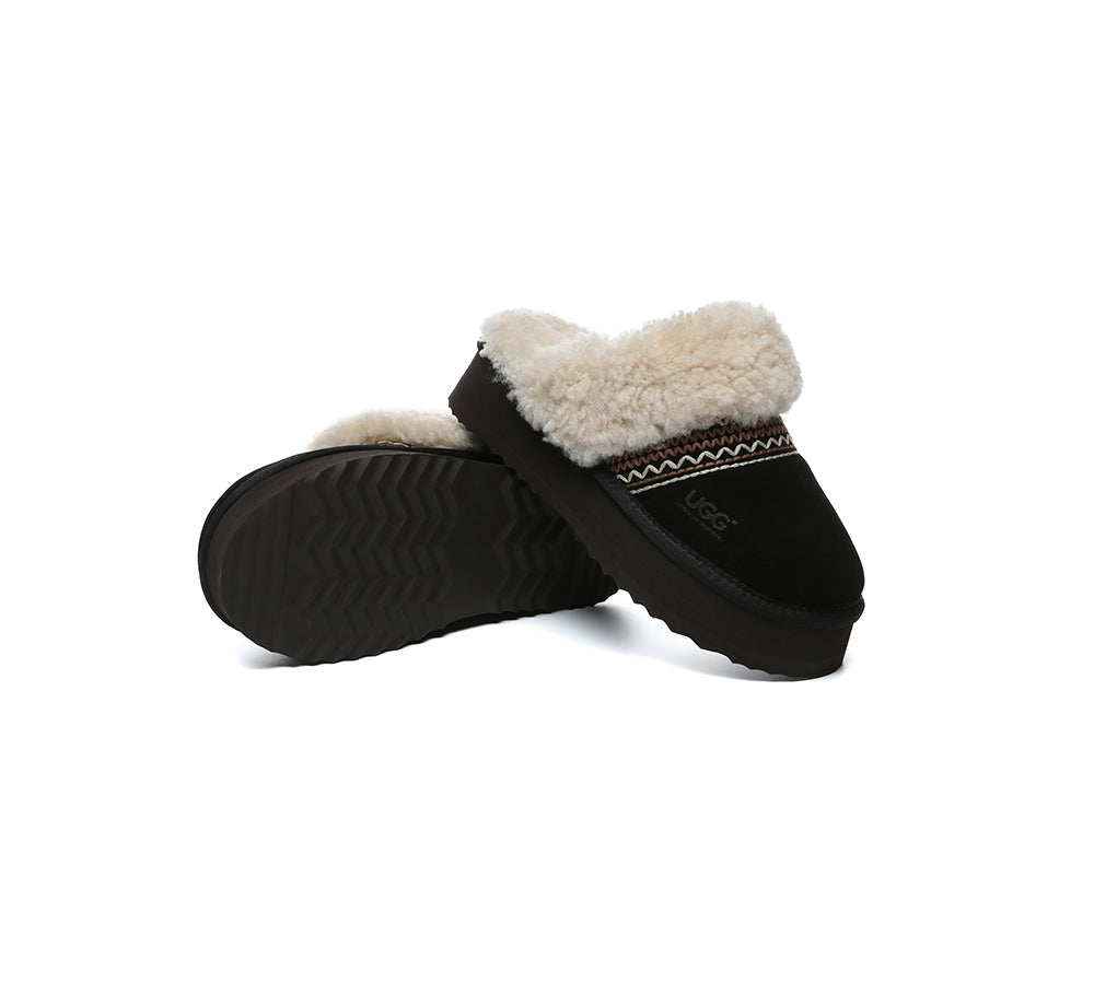 AUSTRALIAN SHEPHERD® UGG Slippers Sheepskin Wool Knitted Platform Isle-PEROZ Accessories