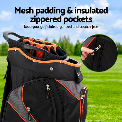 Everfit 14 Ways Dividers Golf Bag Stand Insulated Carry Bag Zippered Rain Cover-Home &amp; Garden &gt; Travel &gt; Duffel Bags-PEROZ Accessories