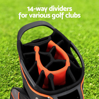 Everfit 14 Ways Dividers Golf Bag Stand Insulated Carry Bag Zippered Rain Cover-Home &amp; Garden &gt; Travel &gt; Duffel Bags-PEROZ Accessories