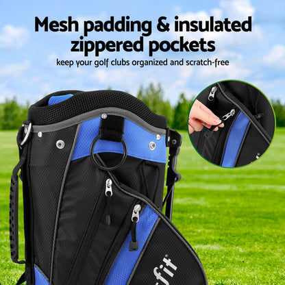 Everfit 6 Way Dividers Golf Bag Stand Insulated Carry Bag Zippered Rain Cover-Home &amp; Garden &gt; Travel &gt; Duffel Bags-PEROZ Accessories