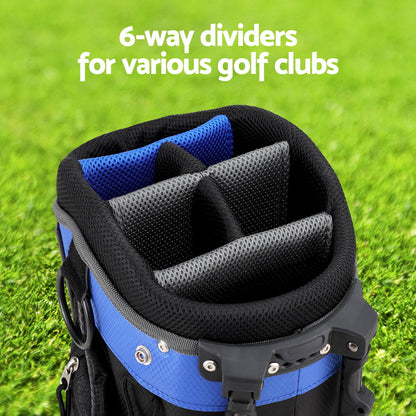 Everfit 6 Way Dividers Golf Bag Stand Insulated Carry Bag Zippered Rain Cover-Home &amp; Garden &gt; Travel &gt; Duffel Bags-PEROZ Accessories