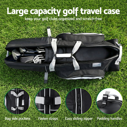 Everfit Golf Travel Bags for Airlines with Wheels Golf Clubs Hard Case Foldable-Sports &amp; Fitness > Golf > Golf Accessories-PEROZ Accessories