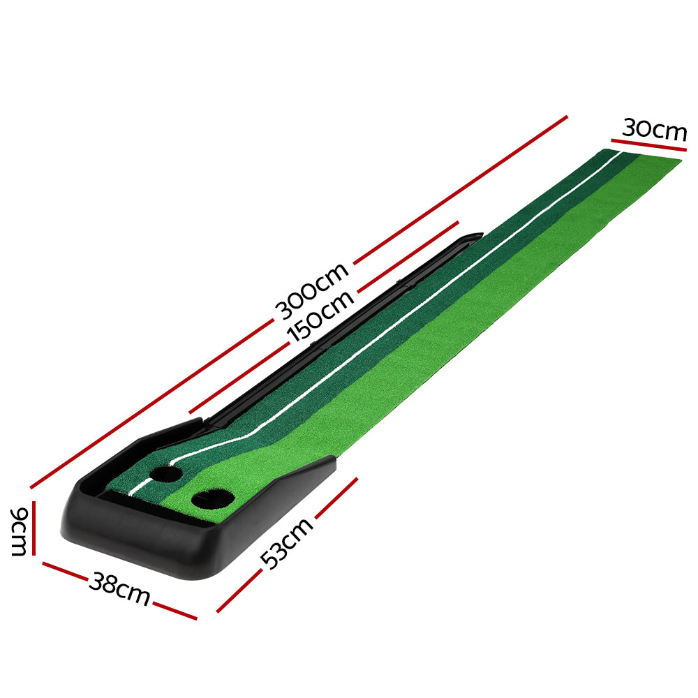 Everfit 3M Golf Putting Practice Mat Auto Return Putter Indoor Outdoor Training-Sports &amp; Fitness &gt; Golf &gt; Golf Training Aids-PEROZ Accessories