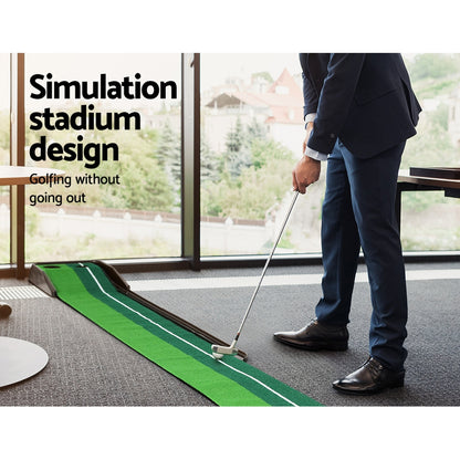 Everfit 3M Golf Putting Practice Mat Auto Return Putter Indoor Outdoor Training-Sports &amp; Fitness &gt; Golf &gt; Golf Training Aids-PEROZ Accessories