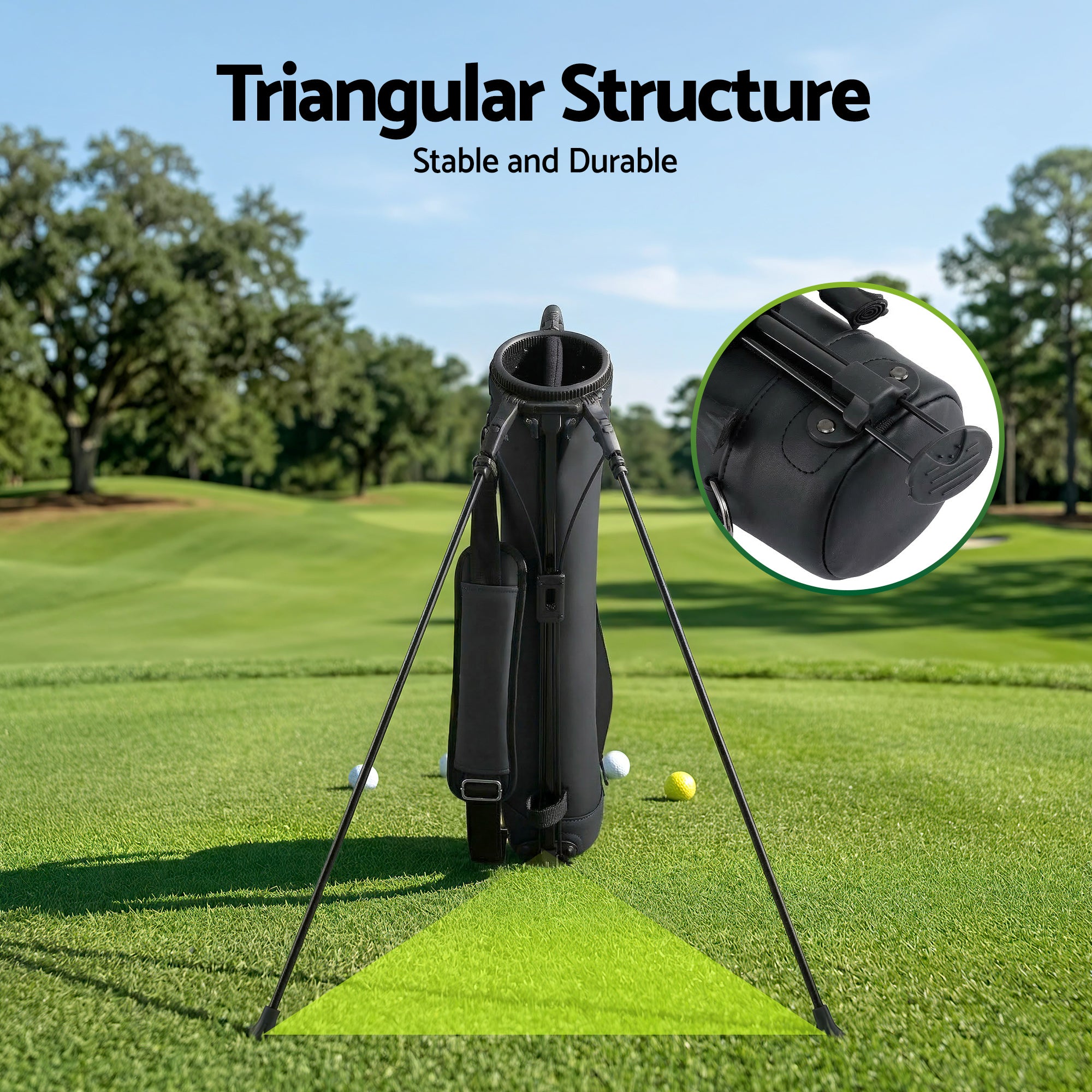 Everfit Golf Stand Bag Lightweight Sunday Pitch And Putt Bag Black-Sports &amp; Fitness > Golf > Golf Accessories-PEROZ Accessories