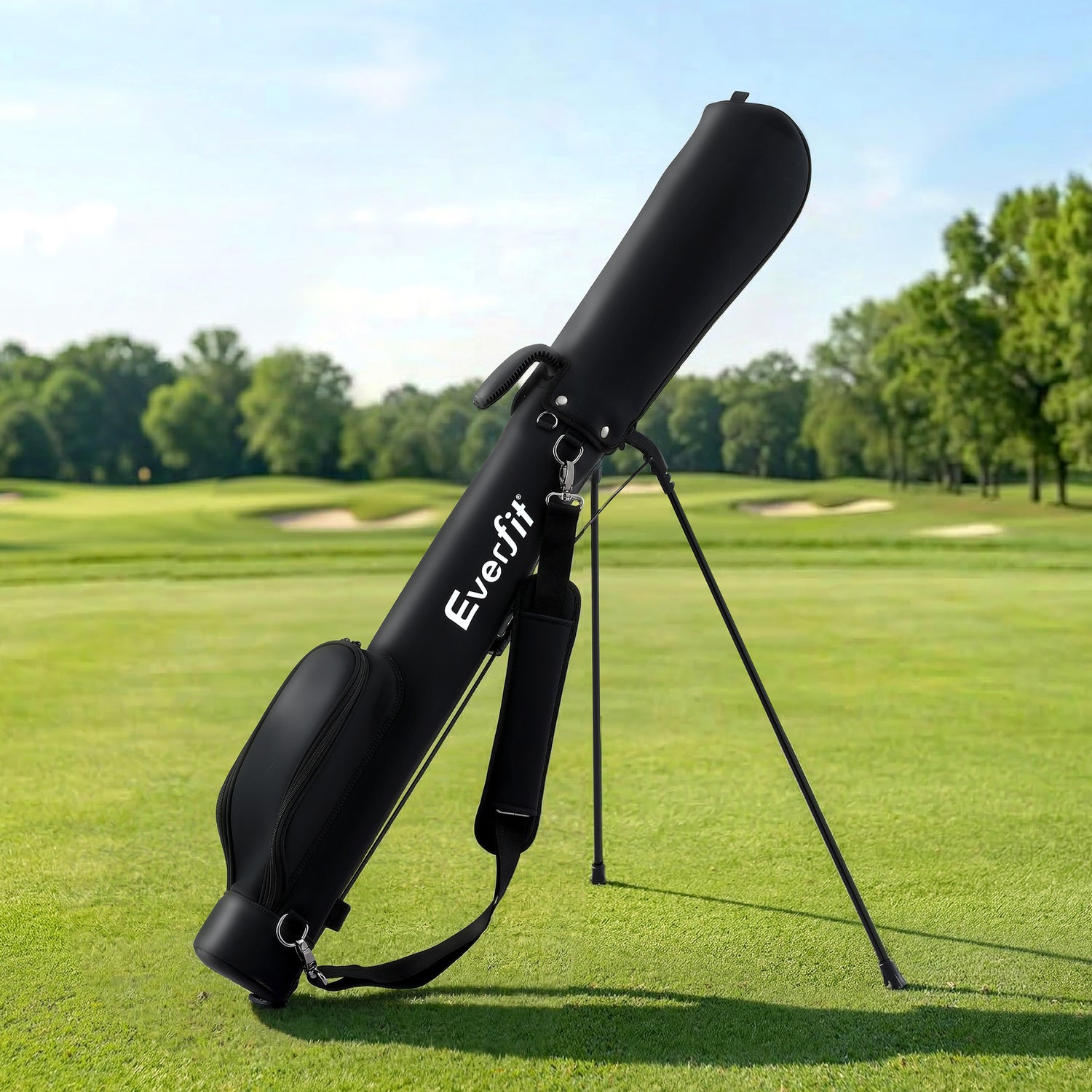 Everfit Golf Stand Bag Lightweight Sunday Pitch And Putt Bag Black-Sports &amp; Fitness > Golf > Golf Accessories-PEROZ Accessories
