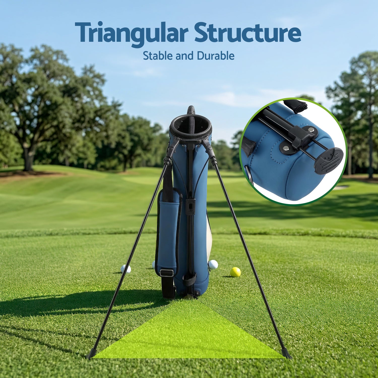 Everfit Golf Stand Bag Lightweight Sunday Pitch And Putt Bag Blue-Sports &amp; Fitness > Golf > Golf Accessories-PEROZ Accessories