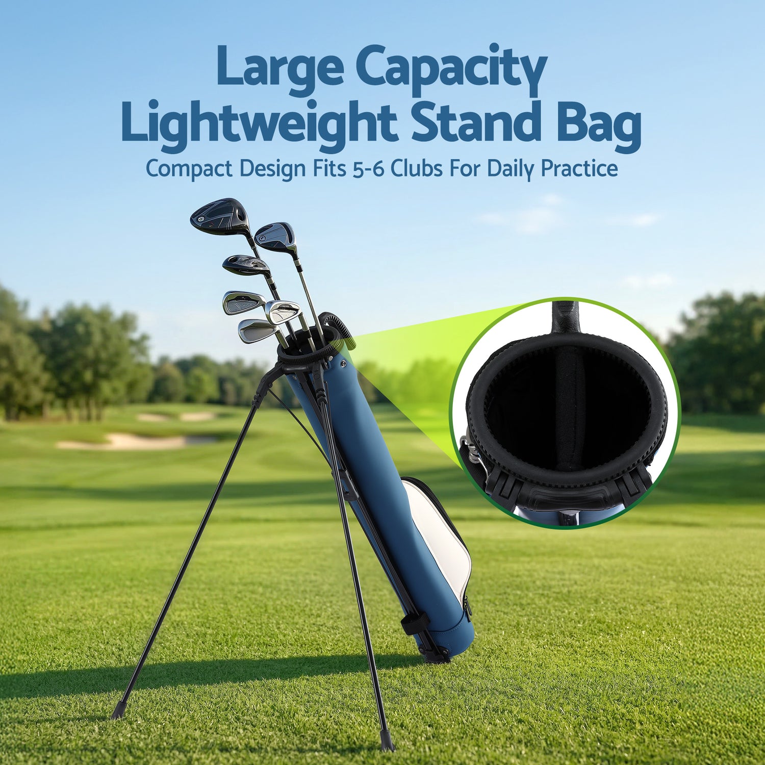 Everfit Golf Stand Bag Lightweight Sunday Pitch And Putt Bag Blue-Sports &amp; Fitness > Golf > Golf Accessories-PEROZ Accessories