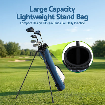 Everfit Golf Stand Bag Lightweight Sunday Pitch And Putt Bag Blue-Sports &amp; Fitness > Golf > Golf Accessories-PEROZ Accessories