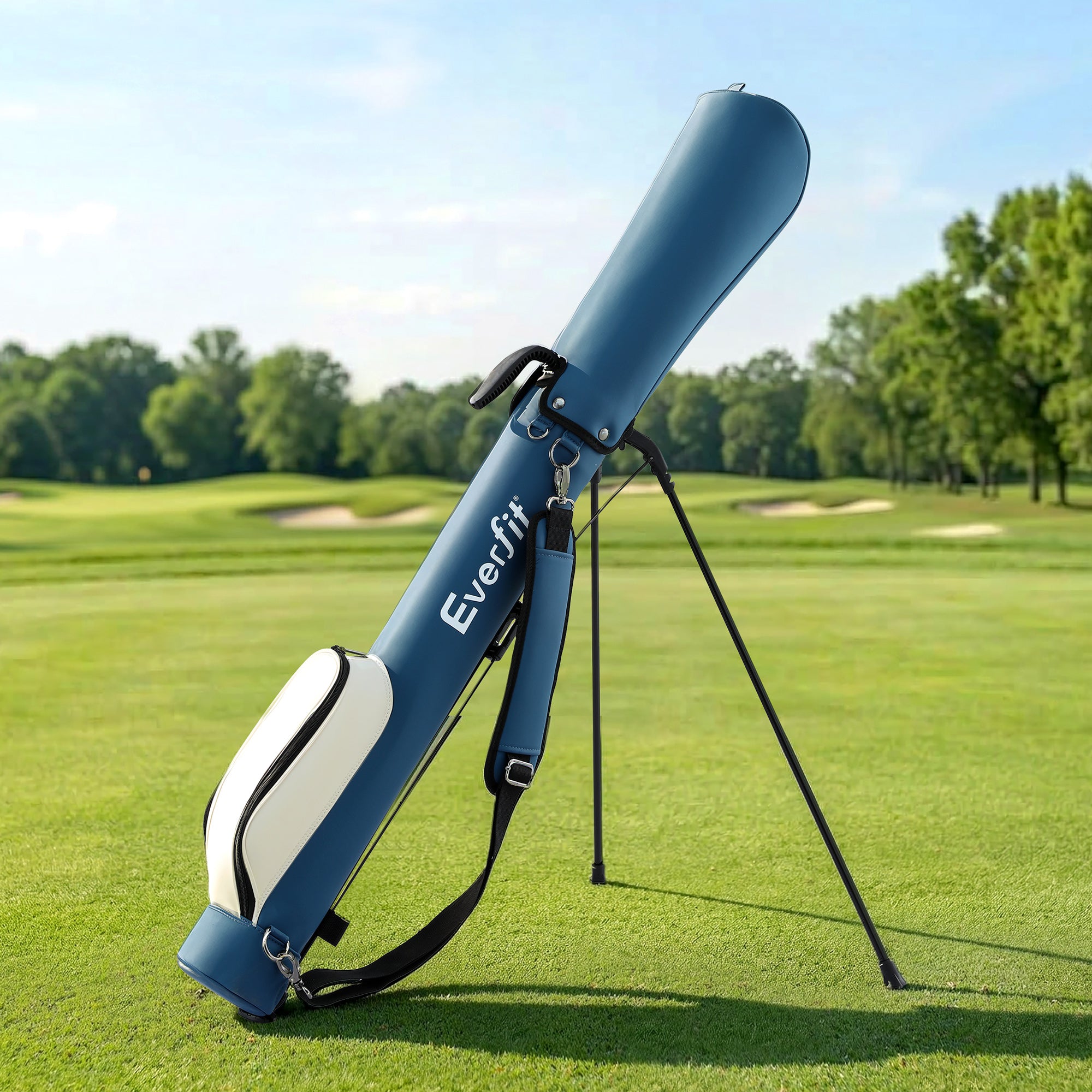 Everfit Golf Stand Bag Lightweight Sunday Pitch And Putt Bag Blue-Sports &amp; Fitness > Golf > Golf Accessories-PEROZ Accessories