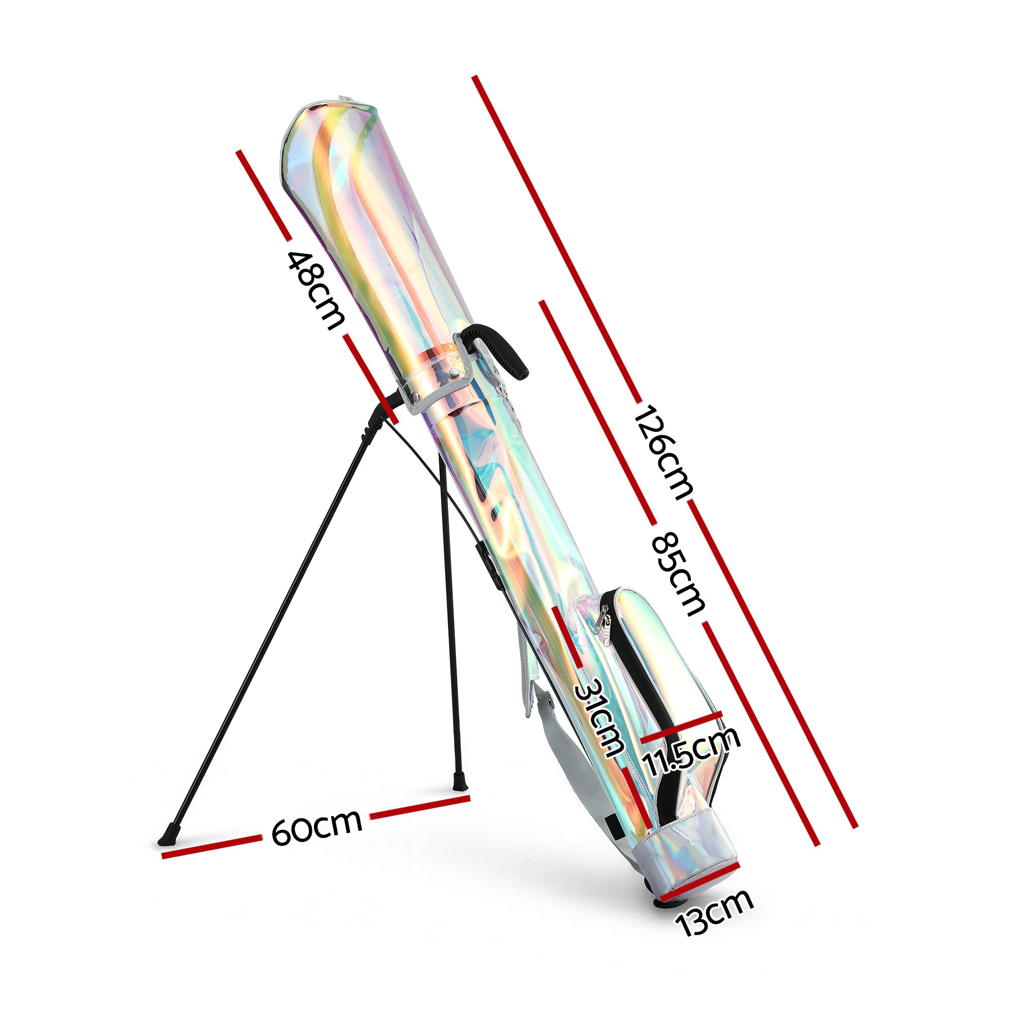 Everfit Golf Stand Bag Lightweight Sunday Pitch And Putt Bag Holographic-Sports &amp; Fitness > Golf > Golf Accessories-PEROZ Accessories