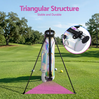 Everfit Golf Stand Bag Lightweight Sunday Pitch And Putt Bag Holographic-Sports &amp; Fitness > Golf > Golf Accessories-PEROZ Accessories
