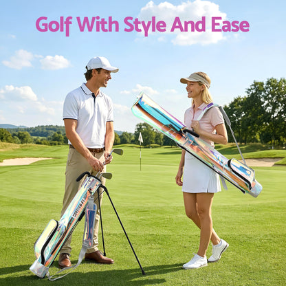 Everfit Golf Stand Bag Lightweight Sunday Pitch And Putt Bag Holographic-Sports &amp; Fitness > Golf > Golf Accessories-PEROZ Accessories