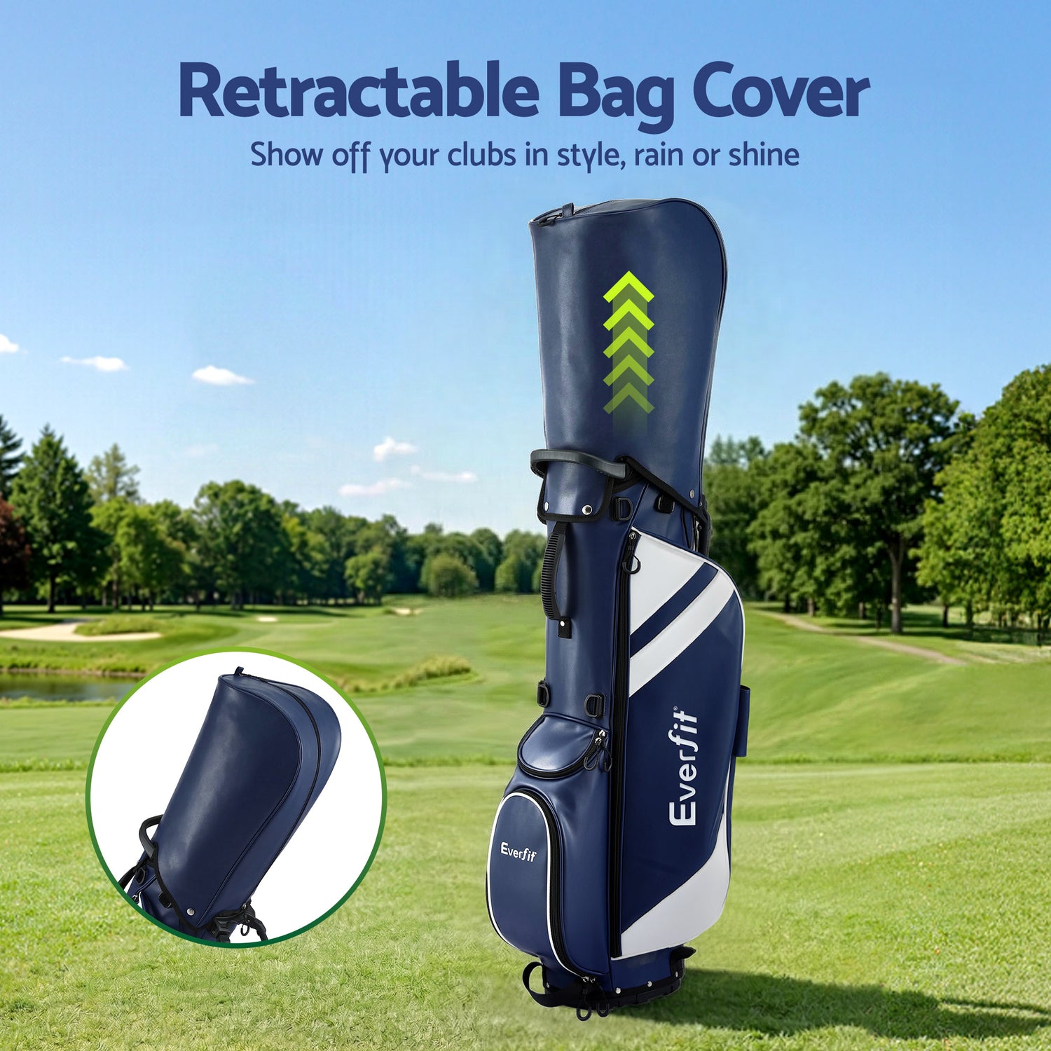 Everfit Golf Stand Bag Lightweight Carry Bag Dual Strap Club Divider Blue-Sports &amp; Fitness > Golf > Golf Accessories-PEROZ Accessories