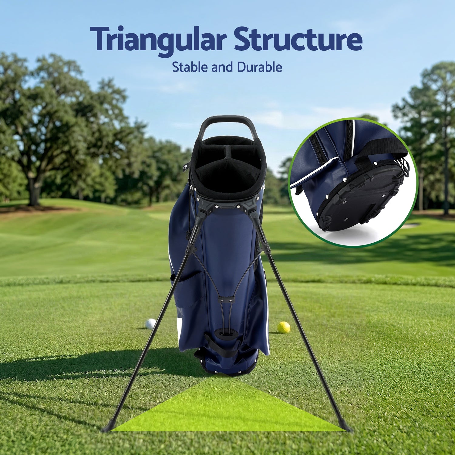 Everfit Golf Stand Bag Lightweight Carry Bag Dual Strap Club Divider Blue-Sports &amp; Fitness > Golf > Golf Accessories-PEROZ Accessories
