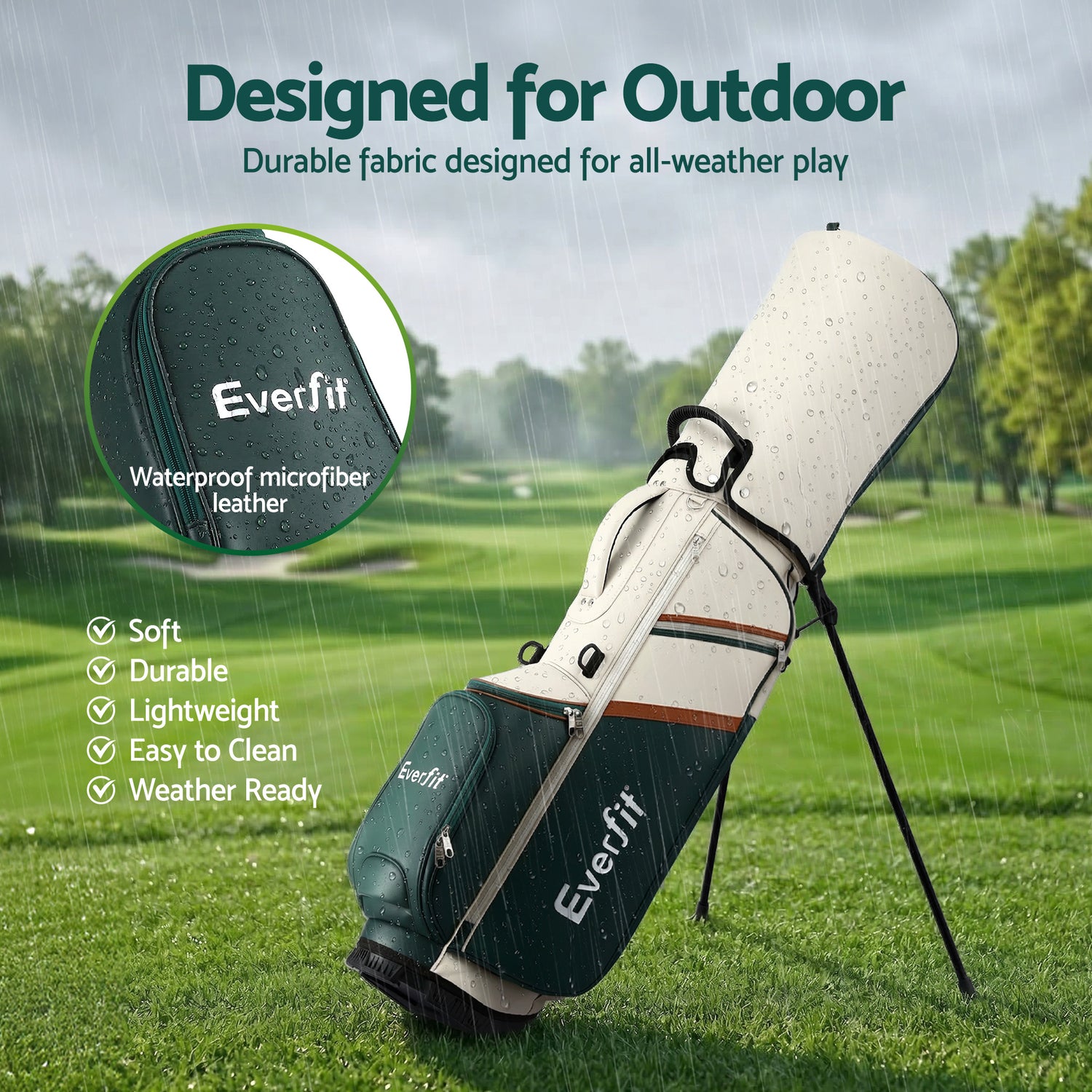 Everfit Golf Stand Bag Lightweight Carry Bag Dual Strap Club Divider-Sports &amp; Fitness > Golf > Golf Accessories-PEROZ Accessories