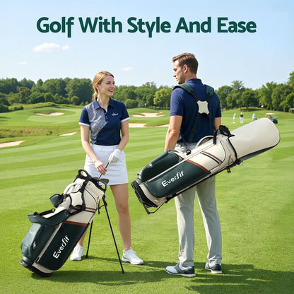 Everfit Golf Stand Bag Lightweight Carry Bag Dual Strap Club Divider-Sports &amp; Fitness > Golf > Golf Accessories-PEROZ Accessories