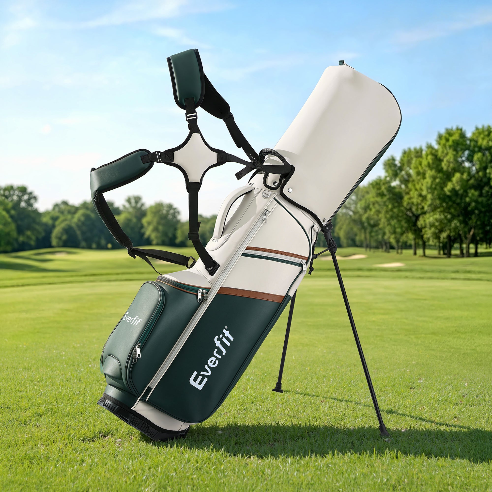 Everfit Golf Stand Bag Lightweight Carry Bag Dual Strap Club Divider-Sports &amp; Fitness > Golf > Golf Accessories-PEROZ Accessories