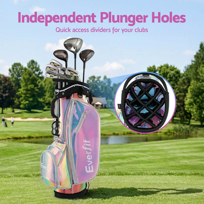 Everfit Golf Stand Bag Lightweight Carry Bag Dual Strap Club Divider Holographic-Sports &amp; Fitness > Golf > Golf Accessories-PEROZ Accessories