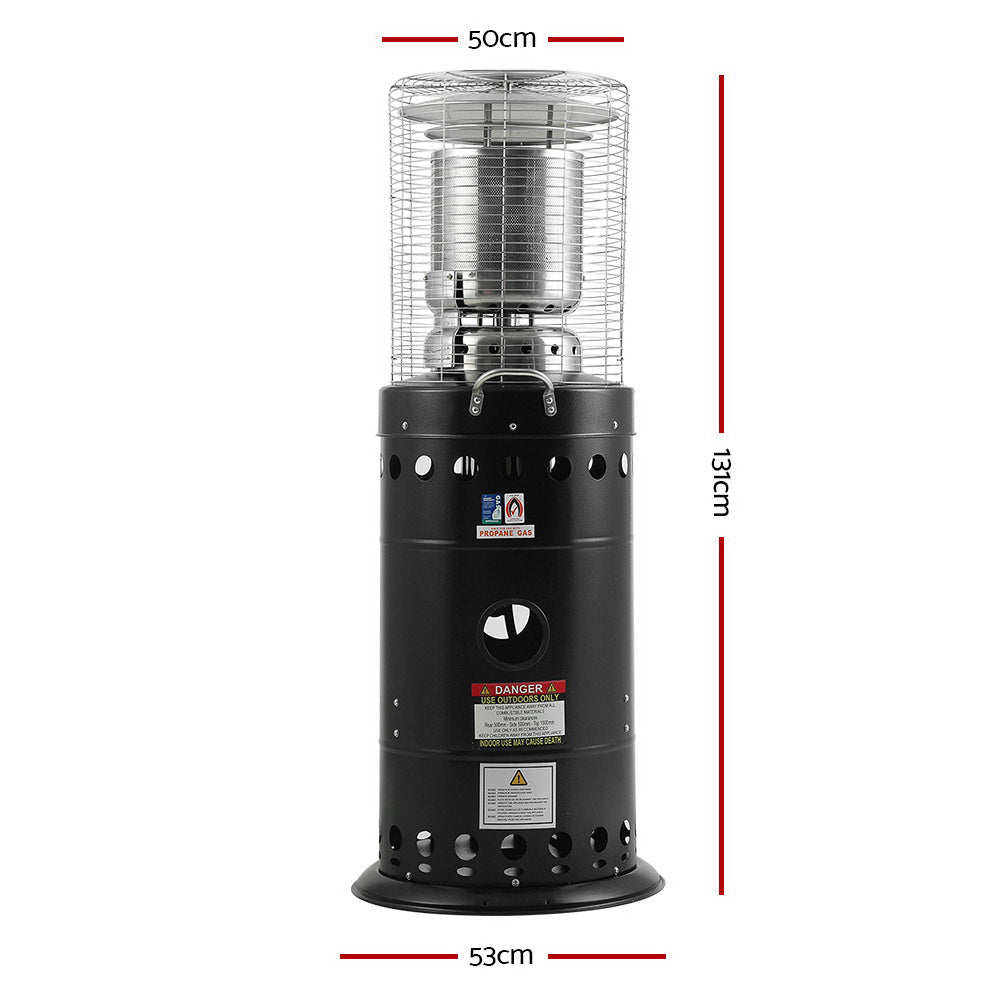 Devanti Outdoor Gas Patio Heater Black-Heaters-PEROZ Accessories