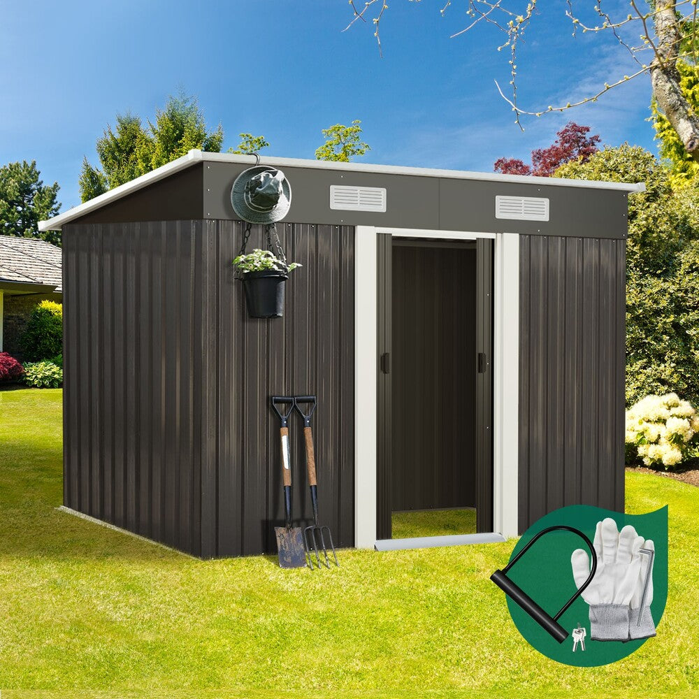 Livsip Garden Shed Outdoor Storage Sheds 2.38x1.31M Workshop Cabin Metal House-Garden Sheds-PEROZ Accessories